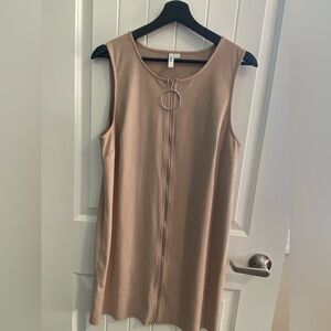 Kensie Beige Dress with Front Zipper